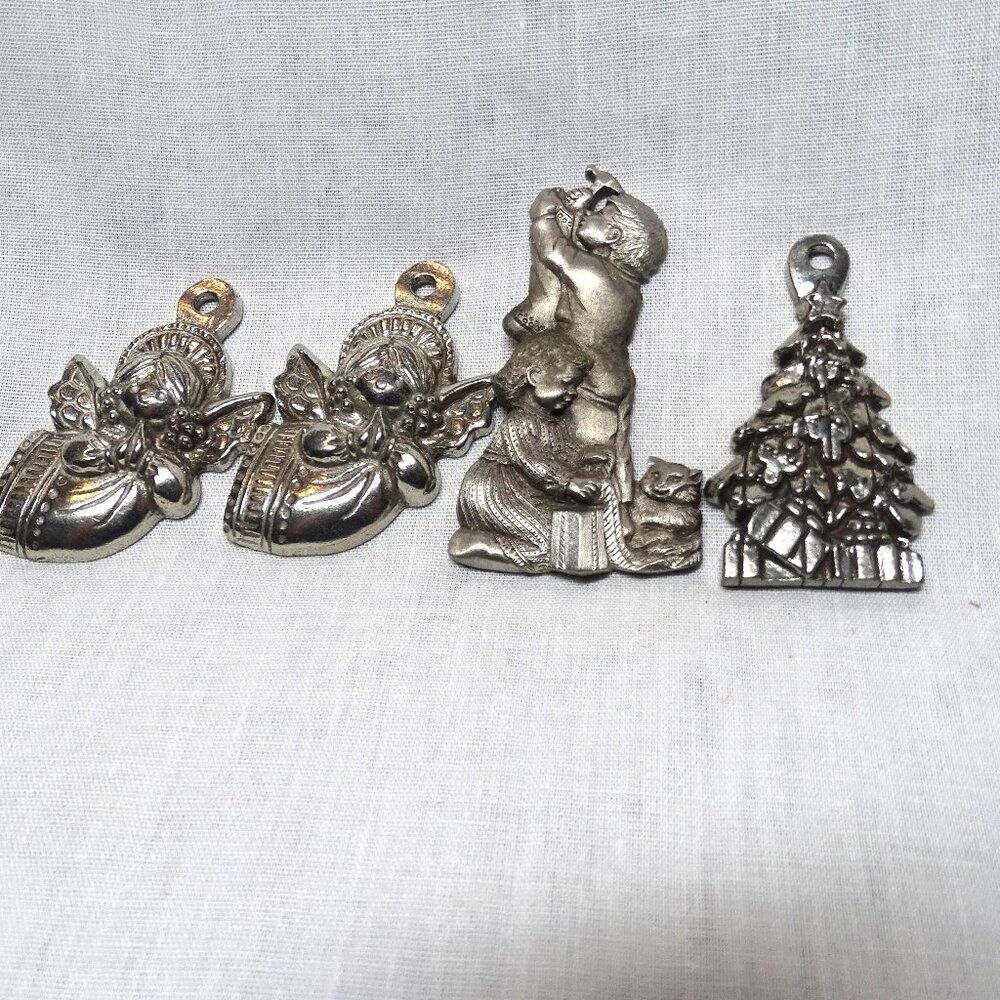 Four Hampshire Pewter Christmas Ornaments